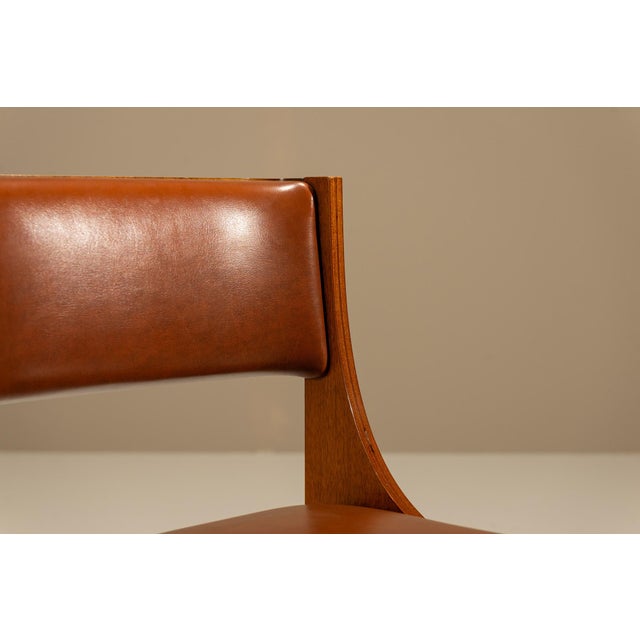 Brown Model 273 Dining Room Chairs attributed to Franco Asnaghi, Italy, 1966, Set of 6 For Sale - Image 8 of 13