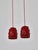 1970s Danish Modern Red Ceramics Pendants attributed to Jette Hellerøe for Axella Studio, 1970s, Set of 2 For Sale - Image 5 of 15