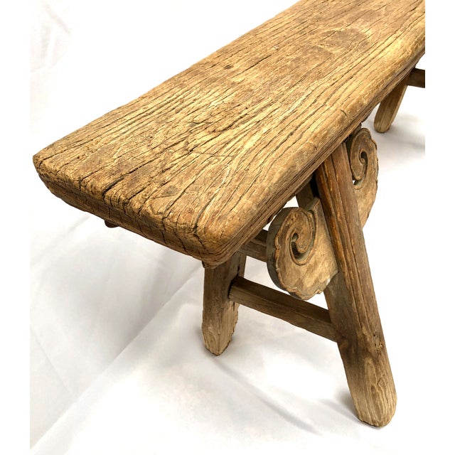 Antique Chinese Handcrafted Elm Wood Bench Chairish