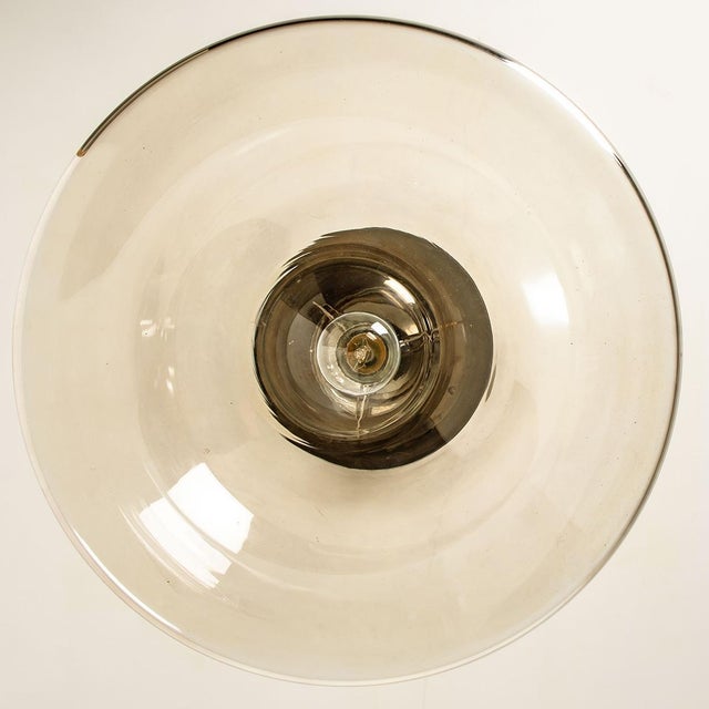 1970s Cone Shape Brass & Clear Glass Pendant Light from Limburg For Sale - Image 5 of 14