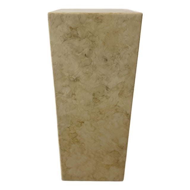 Post Modern 1970’s 1980’s Faux Marble Stone Laminated Plant or Art Display Stand 30” Tall For Sale