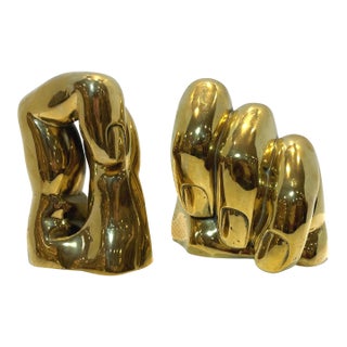 Polished Bronze Fingers/Hands Sculpture - 2 Piece Set For Sale