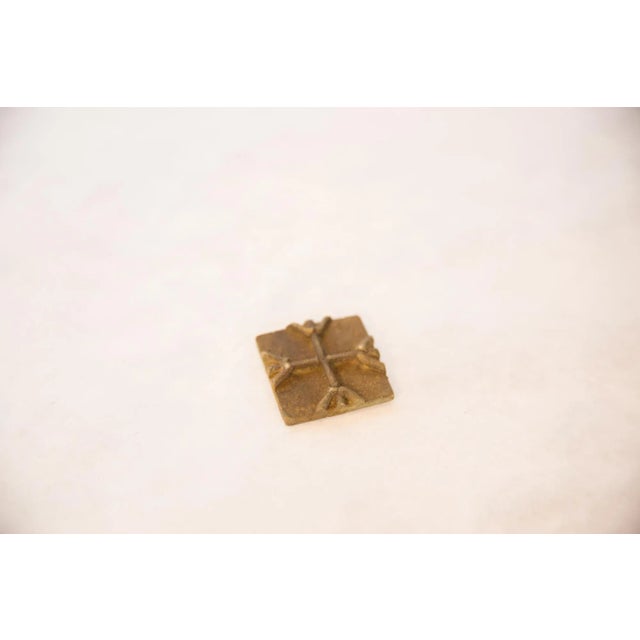 Tribal Vintage African Square Bronze Coin For Sale - Image 3 of 5