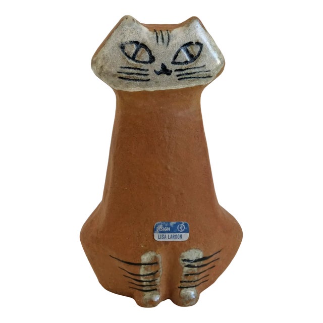 Lilla Zoo Series Cat Figurine by Lisa Larson, 1950s For Sale