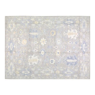Turkish Oushak Hand Knotted Wool Rug, 5'x7'1" For Sale