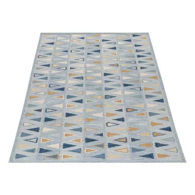 Not Yet Made - Made To Order Swedish Geometric Rug by Celerie Kemble for Chairish in Sky, 2'6"x12' For Sale - Image 5 of 8