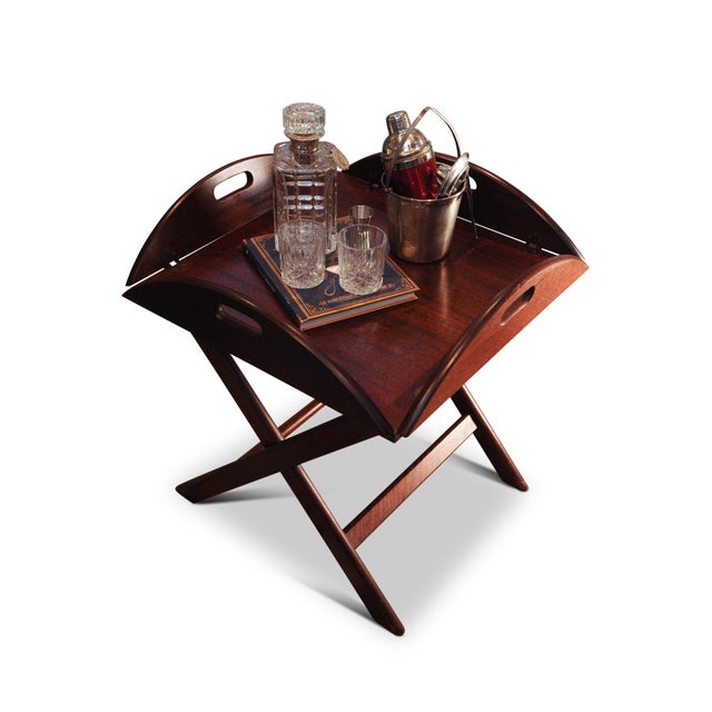 English Military Campaign Butlers Tray and Folding Stand, Set of 2 For Sale - Image 16 of 18