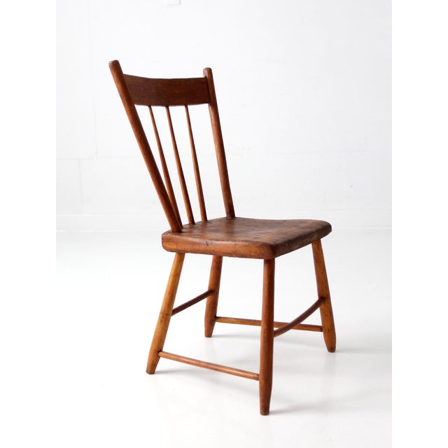 Antique Plank Seat Country Chair For Sale - Image 12 of 12