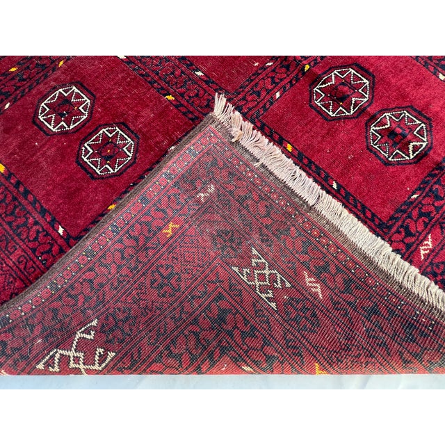 Vintage Afghan Turkmen Ashik Star Gul Garden Compartment Tribal Rug - 9'10" X 6'2" For Sale - Image 12 of 13