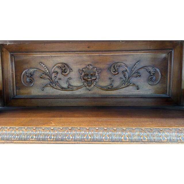 Brown Antique French Renaissance Revival Carved Oak Hunt Cabinet / Buffet For Sale - Image 8 of 16