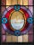 Antique Art Nouveau style leaded and stained glass windows. This arch top, polychrome window has an exuberant design of...