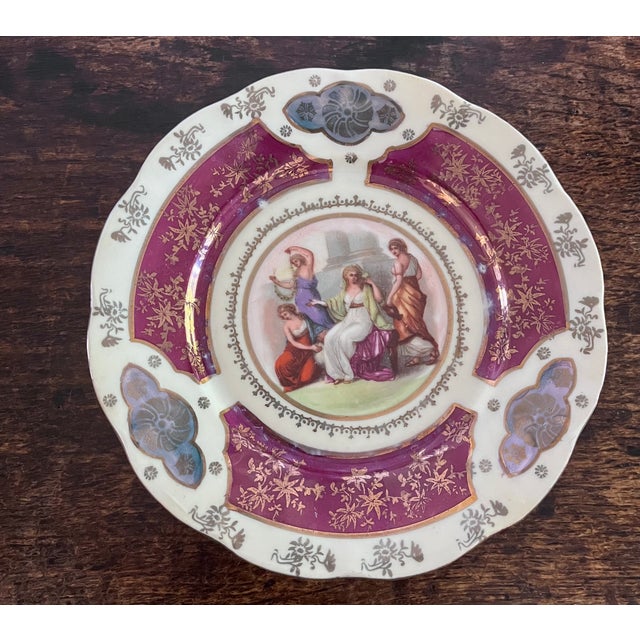 Antique Royal Vienna Style 6.5" Porcelain Cabinet Plates - Set of 3 For Sale In Dallas - Image 6 of 12