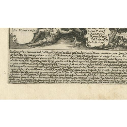 Genealogy of the Founders of Rome Engraving by Giacomo Lauro, 1612 For Sale - Image 4 of 10
