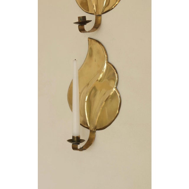 Mid-Century Modern Swedish Brass Sconces, Set of 2 For Sale - Image 12 of 18