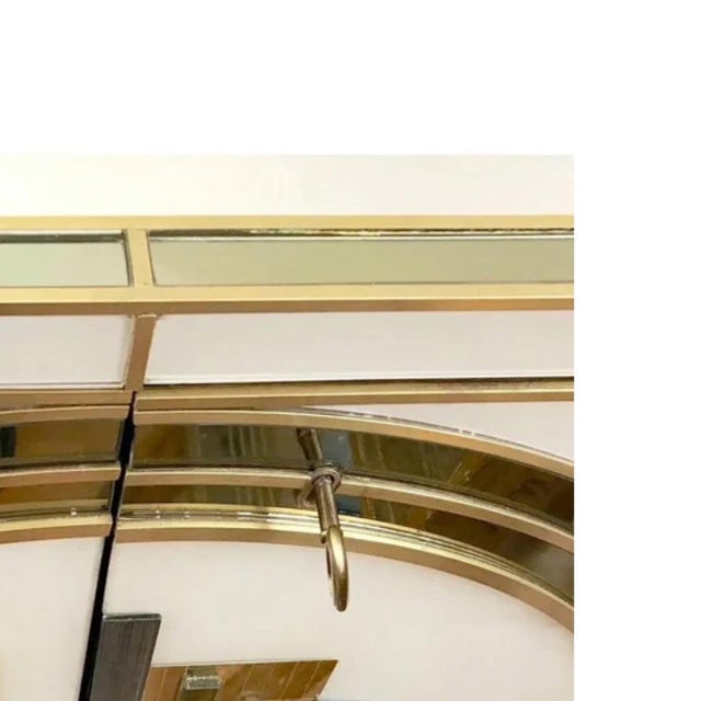 Glass Italian Art Deco Style Cabinet / Server With New York Skyline Glass Decoration For Sale - Image 7 of 10