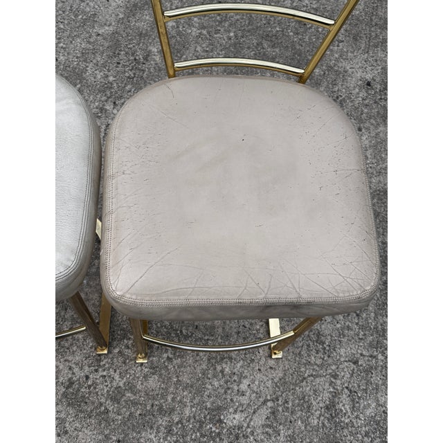 Gold 1970s Dia Counter Height Bar Stools Set of Three For Sale - Image 8 of 12