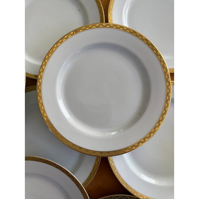 Ceramic 1960s Set of Eleven (11) H&c Selb Bavaria Gold Rim Porcelain Luncheon Plates For Sale - Image 7 of 12