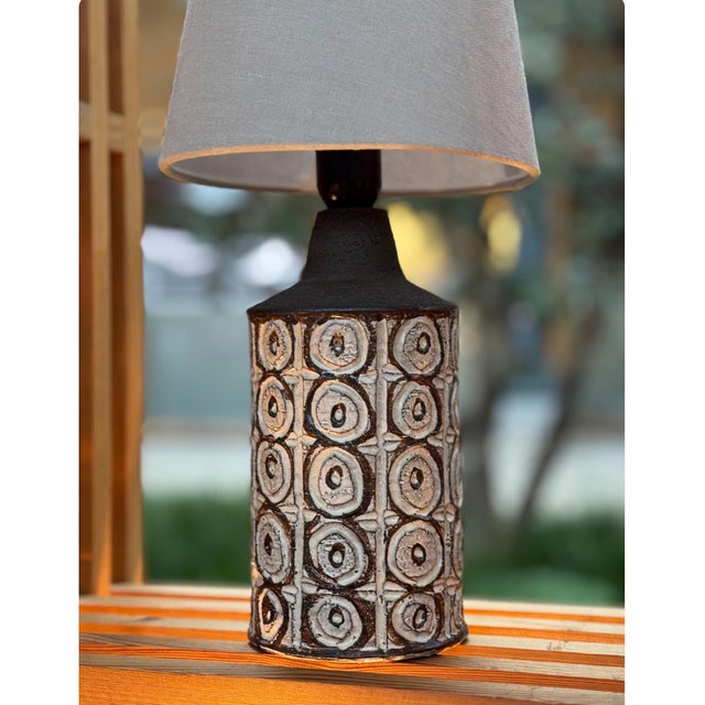 Mid-Century Modern Vintage Danish Axella Stoneware Table Lamp, 1960s For Sale - Image 3 of 9