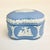 Ceramic 1980s Vintage English Hollywood Regency Wedgwood Blue Trinket Box, Hellenic Greek Images For Sale - Image 7 of 12