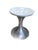 1980s Vintage Chrome, Tulip, Pedestal Side Table With Marble Top For Sale - Image 4 of 9