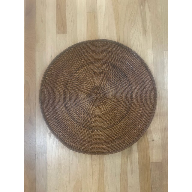 Large Round Woven Rattan Tray For Sale In New Orleans - Image 6 of 10