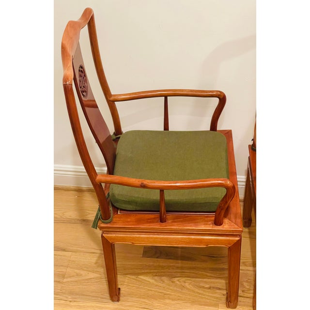 1960s Gorgeous Pair of 1960s Chinese Teak Wood Horseback Armchairs For Sale - Image 5 of 10