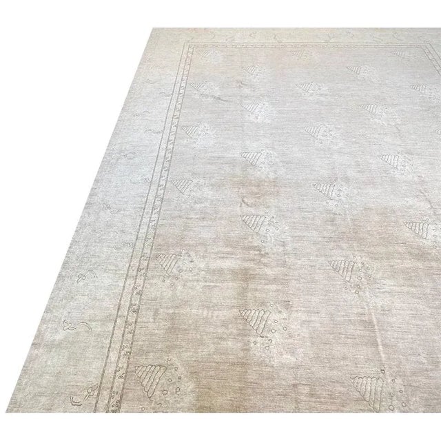 Tan Handwoven Oushak Style Area Rug 9’9″ X 13’4″ For Sale - Image 8 of 12