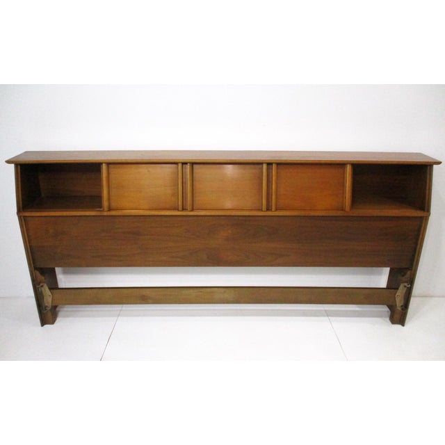 King Mid Century Walnut Headboard by Dixie Furniture For Sale - Image 10 of 16