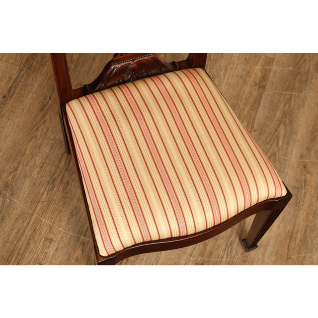 Brown Henkel Harris Mahogany Set Of Eight Lyre Back Dining Chairs For Sale - Image 8 of 18
