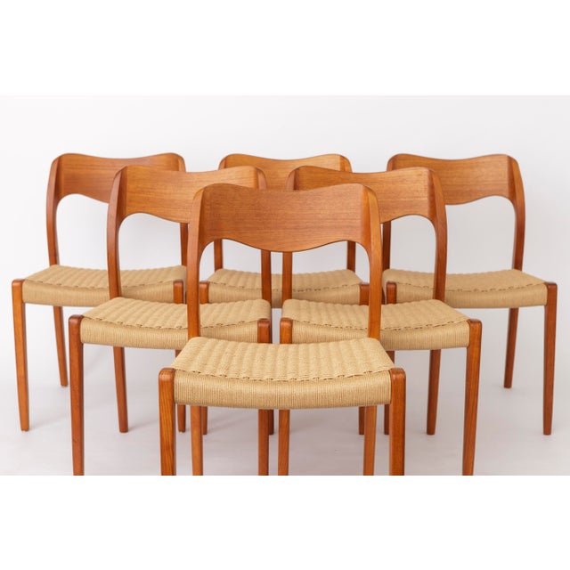 Vintage Danish Model 71 Chairs in Teak by Niels Otto Møller for J.L. Møllers, 1960s, Set of 6 For Sale - Image 15 of 15