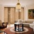 Mid-Century Modern brass and clear Murano glass pendant chandelier, attributed to Mazzega Italy 1970s The brass frame is...