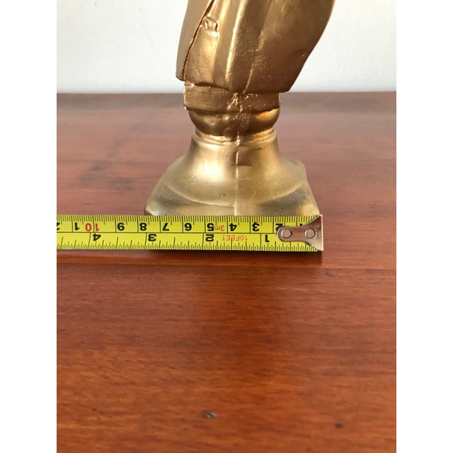 Vintage Gold Plaster Bust of Kennedy (Jfk) For Sale - Image 11 of 12