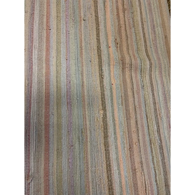 Early 20th Century Vintage Strie Stripe Hand Knotted Fabric in Natural Tones For Sale - Image 5 of 5