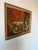 A vibrant 1970s original oil on masonite Painting by Lila Mirsky, featuring a colorful Mid-Century Modern still life...