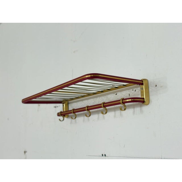 Metal Mid-Century Modern Wall-Mounted Coat Rack, 1960s For Sale - Image 7 of 9