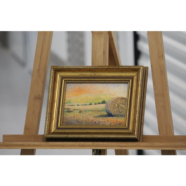 Blue Everwyn, Impressionist Wheat Field Landscape, Oil Painting, Framed For Sale - Image 8 of 15