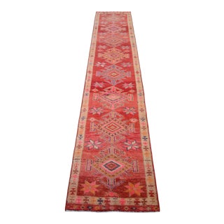 1960s Vintage Kurdish Herki Hand-Knotted Distressed Runner For Sale