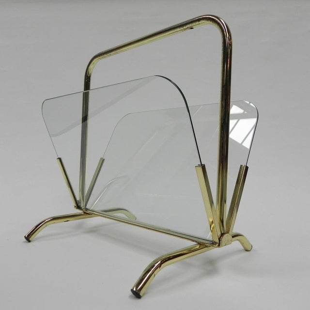 Gold Vintage Hollywood Regency Magazine Rack, 1970s For Sale - Image 8 of 17