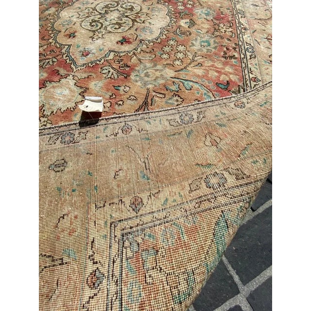 This is an original vintage Persian rug that has been washed for a modernized effect. Hand-knotted and all wool, this rug...