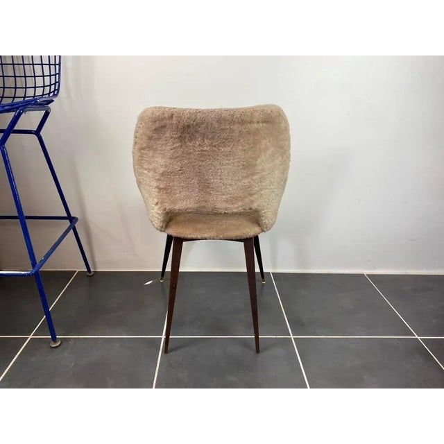 Beige Barrel Chair with Compass Feet, 1960s For Sale - Image 9 of 13