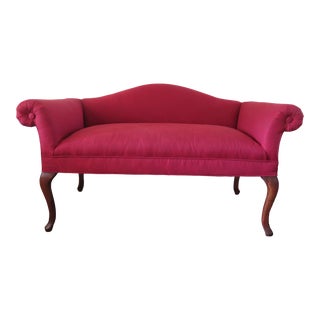 Mid Century Red Settee/Bench For Sale