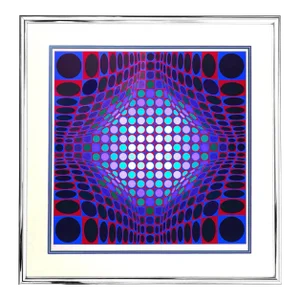 Victor Vasarely Silkscreen Print 1978, Hand Signed Limited 77/250 Denise René