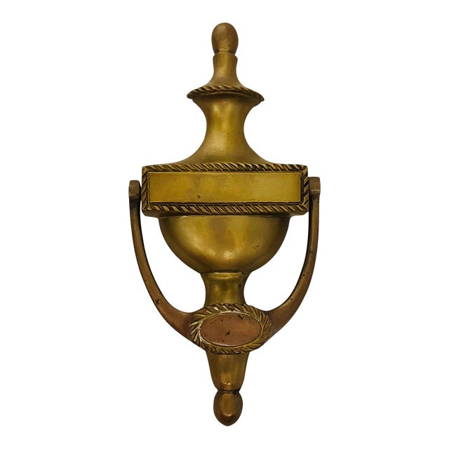 Mid 20th Century Brass Door Knocker Marked India For Sale