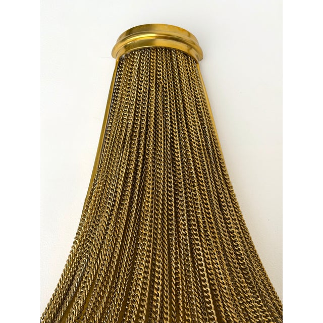 Large Pair of Brass Bracelet Chain Sconces For Sale - Image 10 of 14