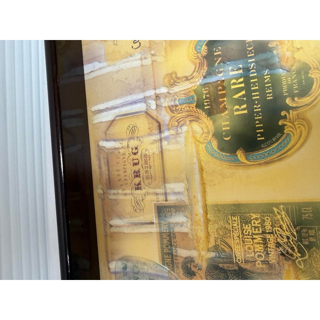 2000 - 2009 Decoupage Tray of Champagne Labels For Sale - Image 5 of 12