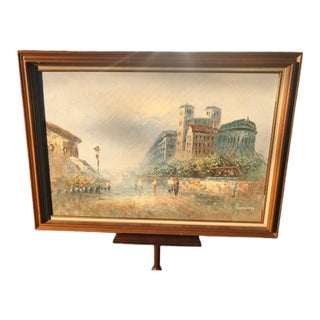 1890s Caroline Burnett Pariscape Painting For Sale