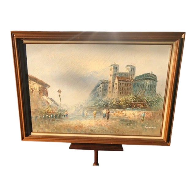 1890s Caroline Burnett Pariscape Painting For Sale