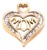 14 Karat Two-Tone Gold and Diamond Heart Charm Pendant With Mom Center For Sale