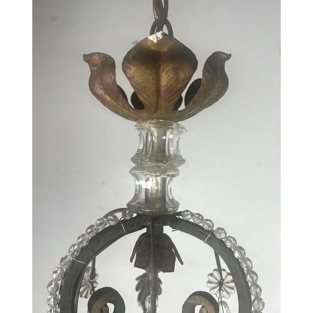 1900 - 1909 French Crystal Beaded Chandelier C. 1900's For Sale - Image 5 of 12