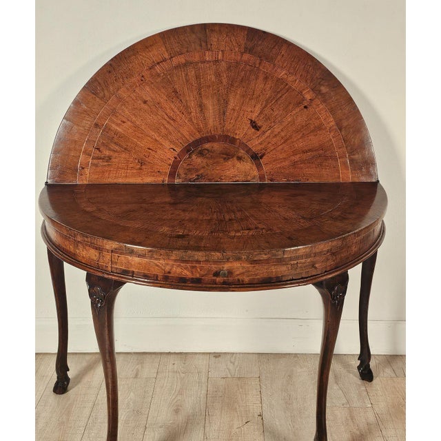 Baroque Italian Baroque Olive & Walnut Folding Table, Possibly Venetian, Circa 1760 For Sale - Image 3 of 16